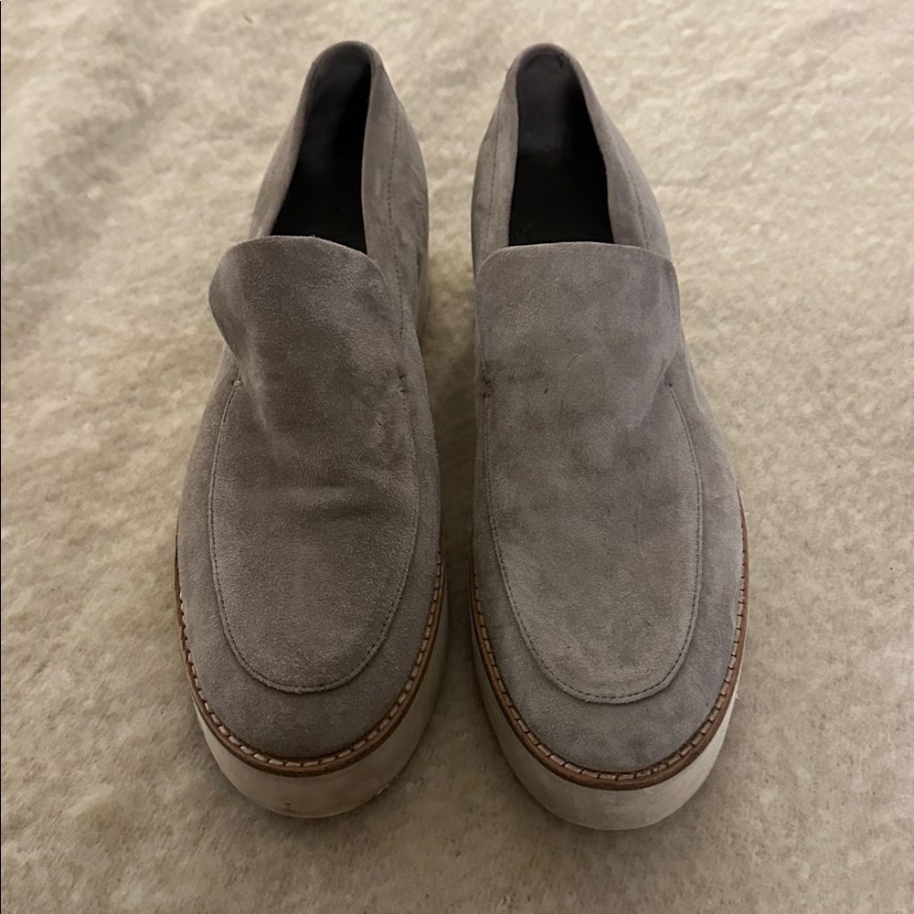 Vince Taupe Suede Slip-Ons